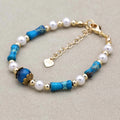 Shell Pearl & Blue Imperial Stone Bracelet