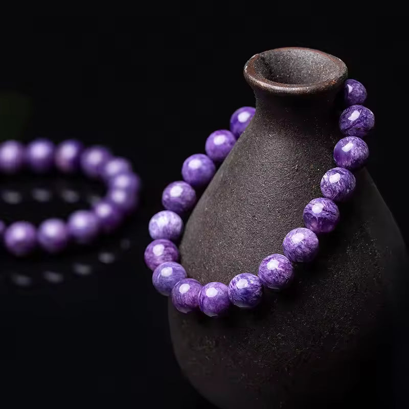 Handcrafted Amethyst Bead Bracelet