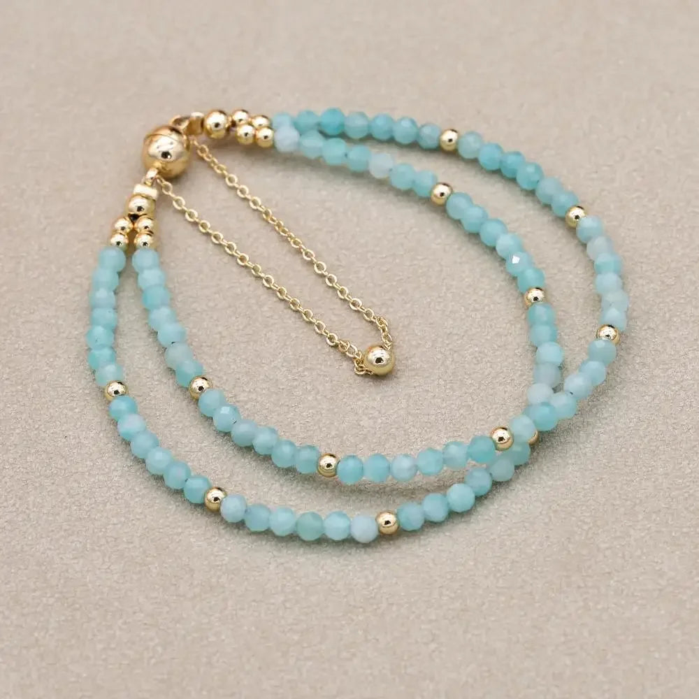 Blue Sandstone Beaded Bracelet