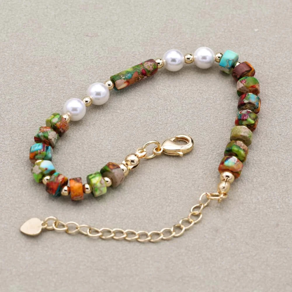Shell Pearl & Imperial Stone Bracelet