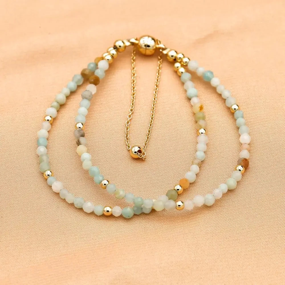 Blue Sandstone Beaded Bracelet