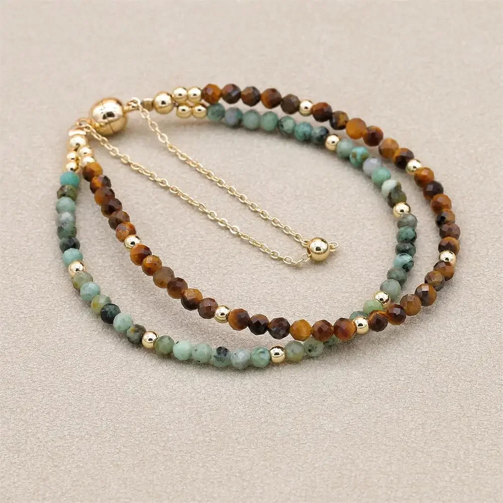 Blue Sandstone Beaded Bracelet