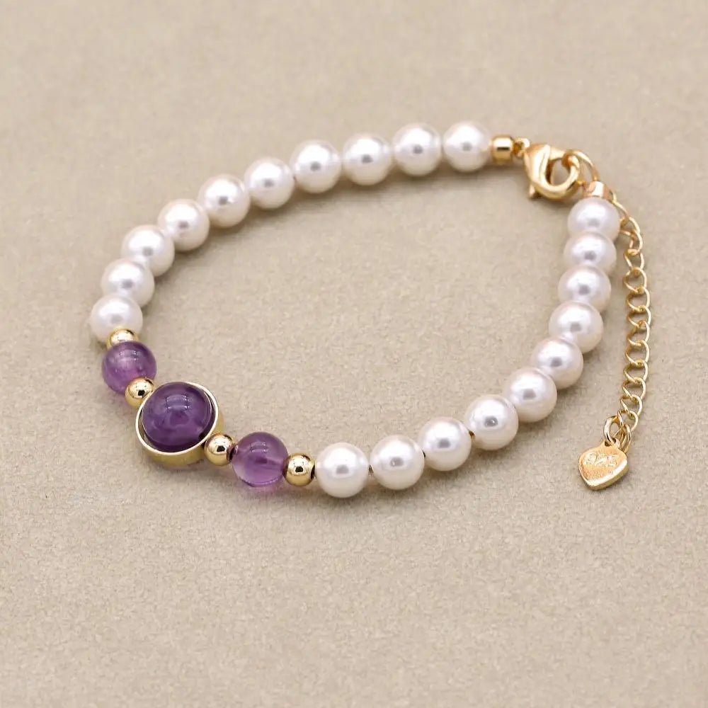 Shell Pearl & Imperial Stone Bracelet