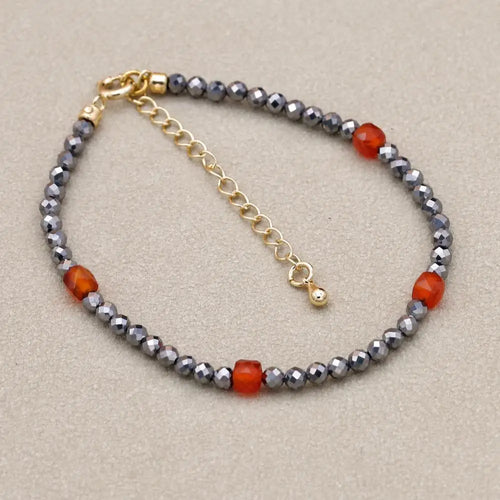 Garnet Beaded Bracelet
