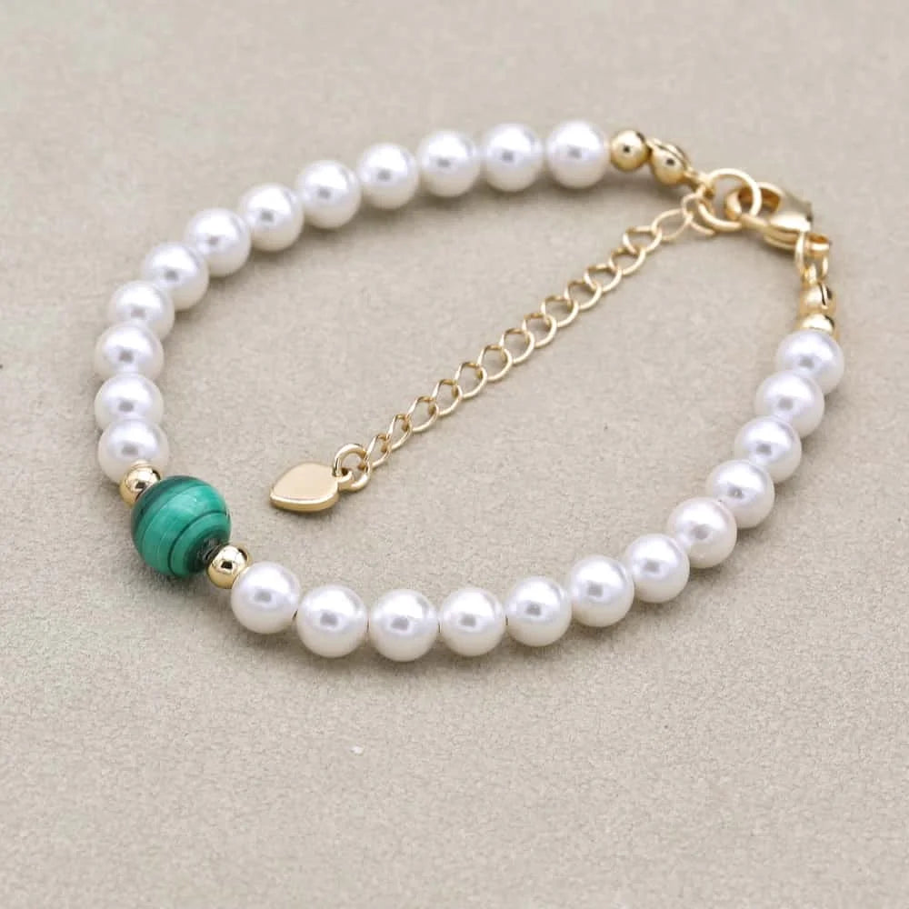 Shell Pearl & Imperial Stone Bracelet