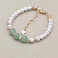 Shell Pearl & Green Aventurine Bracelet