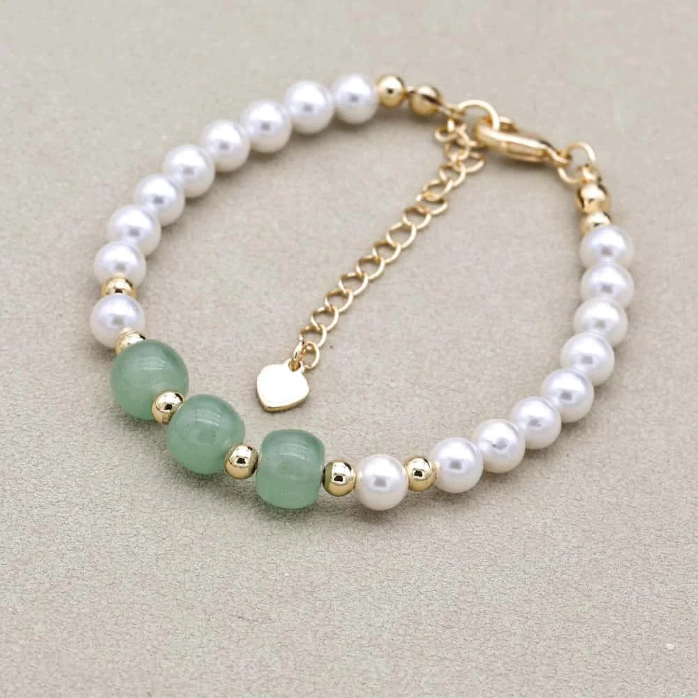 Shell Pearl & Imperial Stone Bracelet