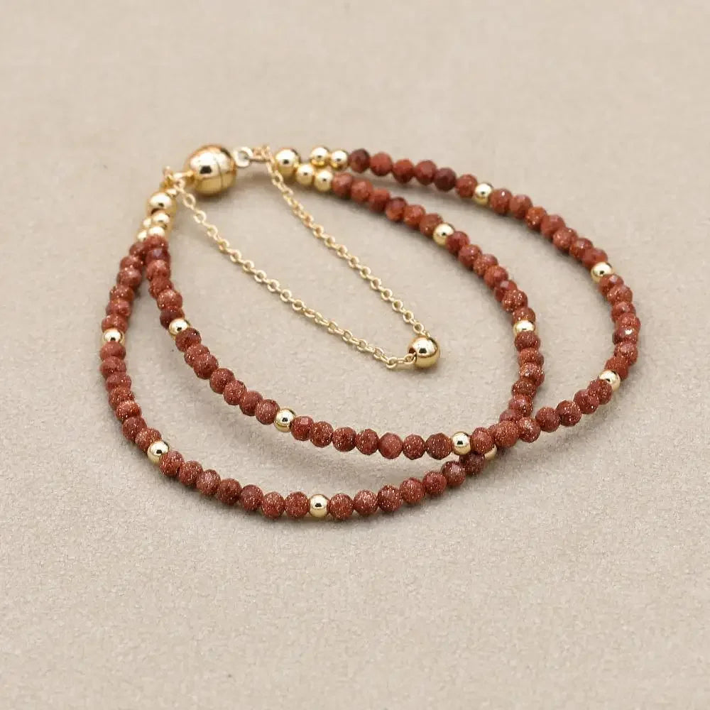 Gold Sandstone Beaded Bracelet